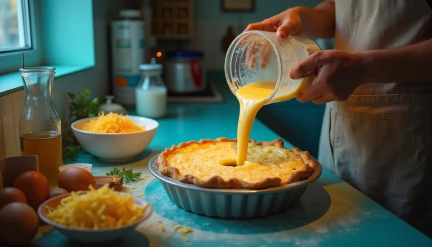 Preparando A Torta De Pão De Queijo De Liquidificador